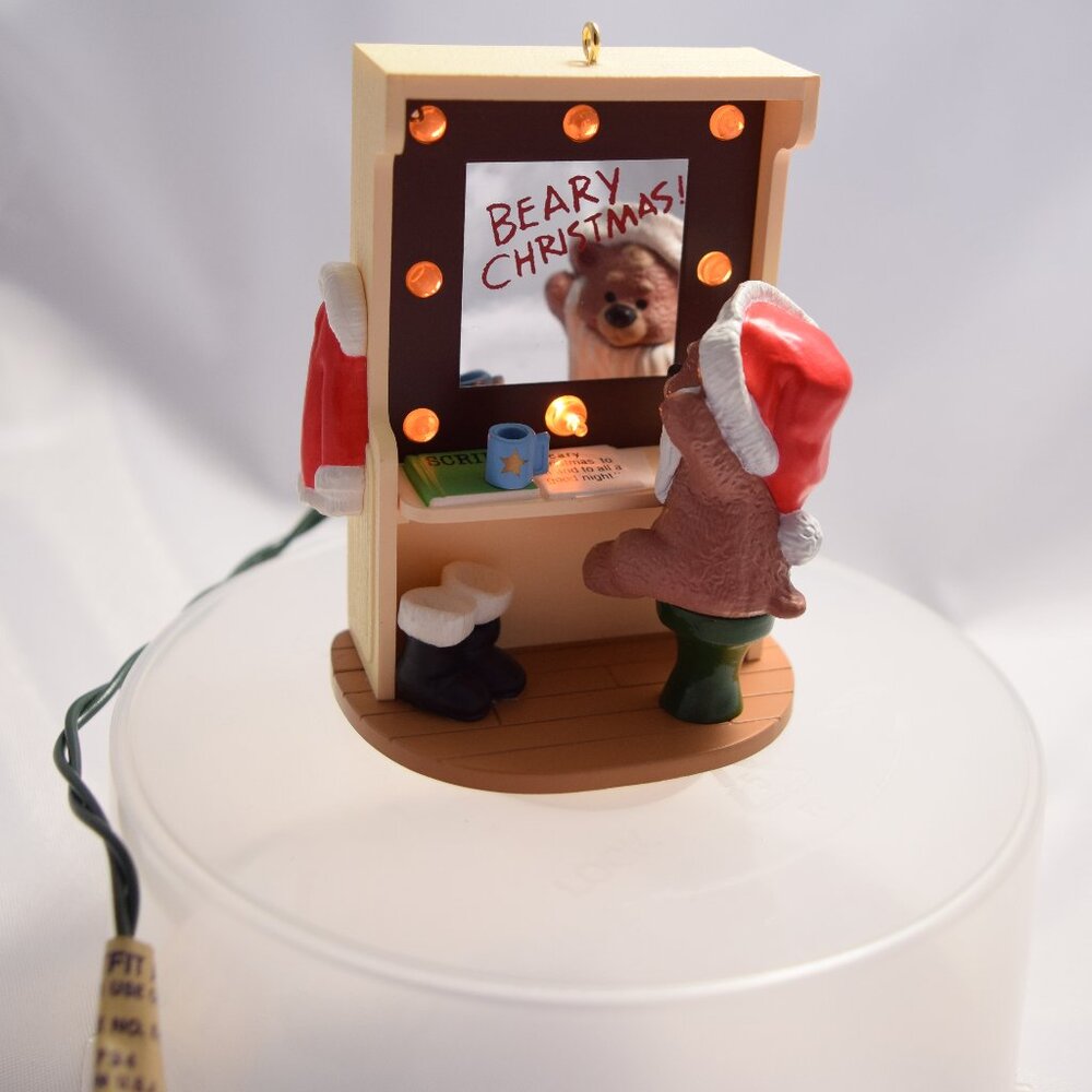 Hallmark Keepsake Ornament Backstage Bear Lights Christmas 1989 Anthropomorphic